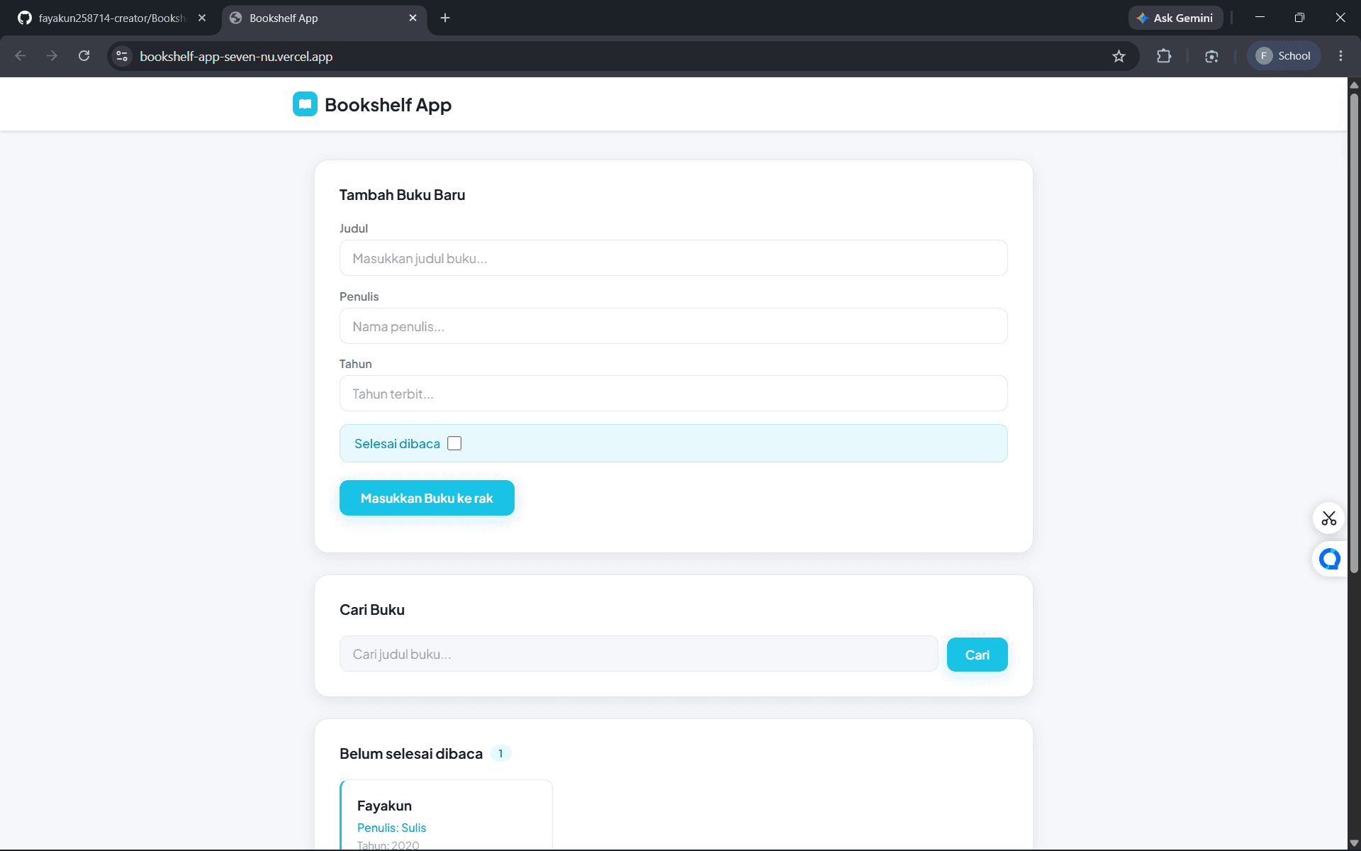 Bookshelf App